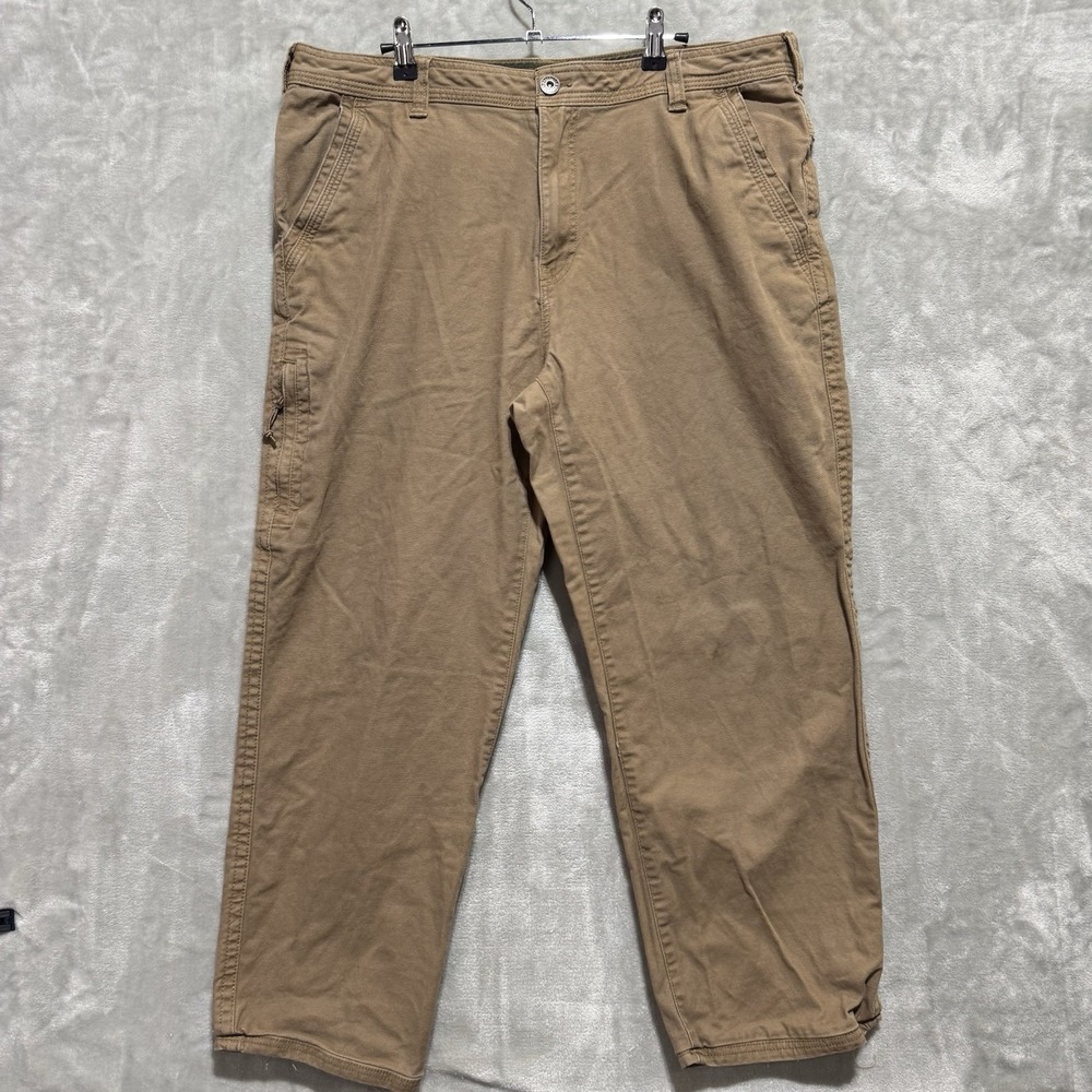 Legendary Outfitters CROPPED Pants Mens 38x34 Brown Canvas Mid Rise Straight Leg